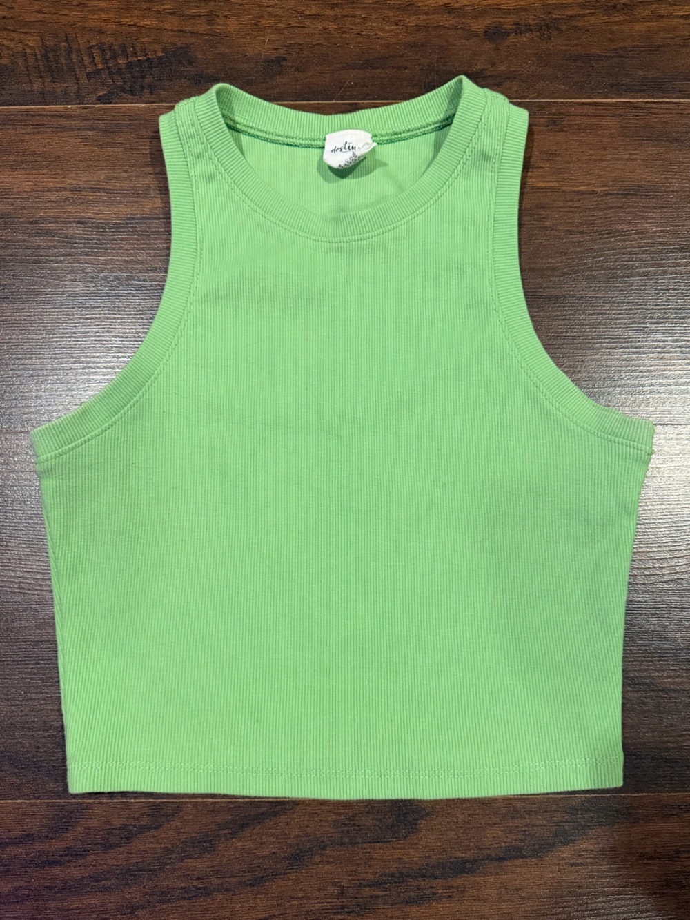 Women’s Green Ribbed Crop Top